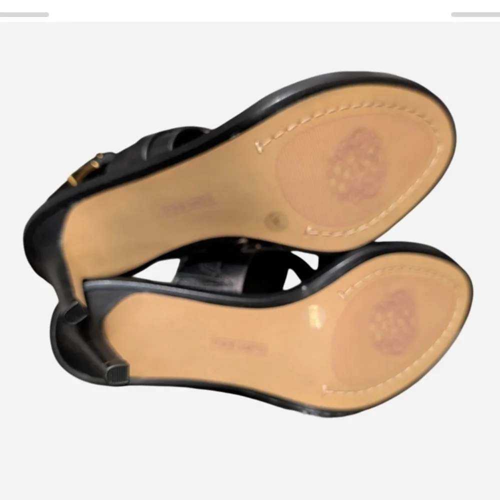 Vince Camuto Black Sandals with Gold Accents - Picture 7 of 8